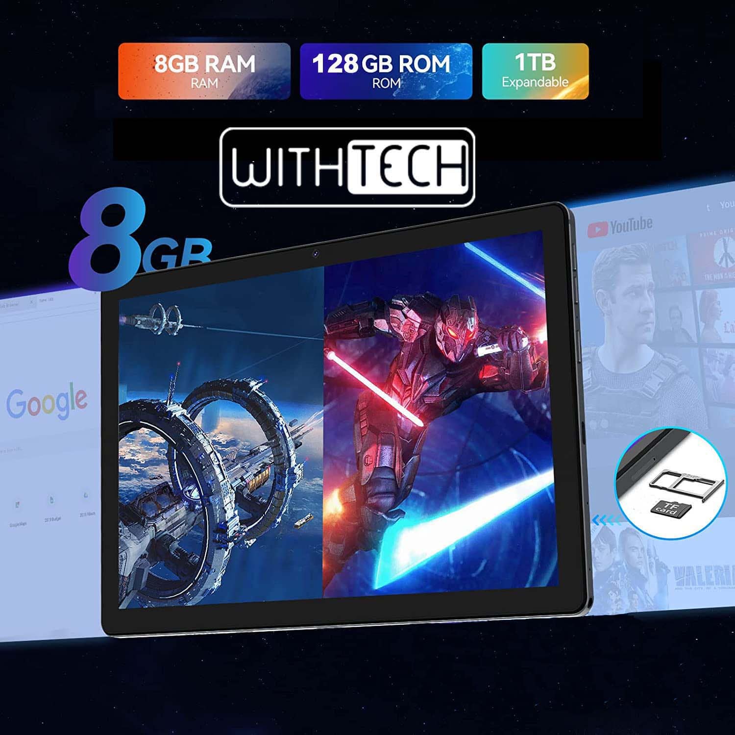 Withtech CIS Edison X Game Deca core 10' 8/128GB 4G  Negra